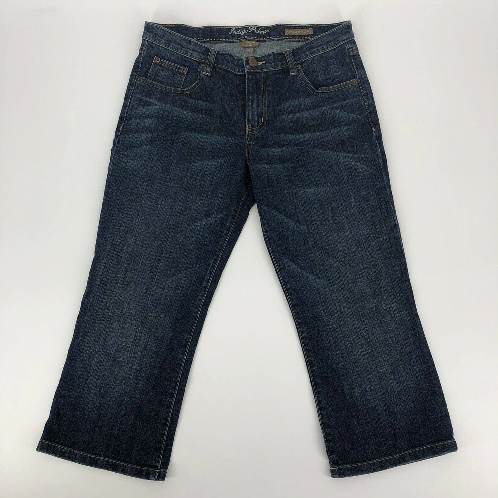 INDIGO PALMS NEWPORT CAPRIS DENIM CAPRI JEANS 8 29